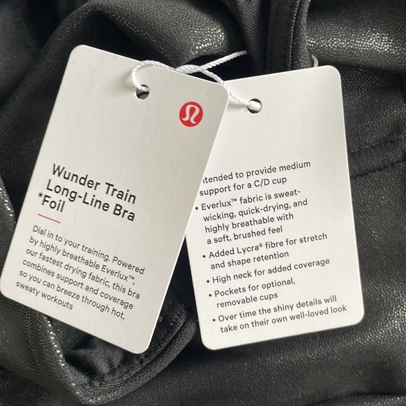 NWT Lululemon Wunder Train Longline Bra Foil
*Medium Support, C/D Cup Size 4 - Picture 4 of 9